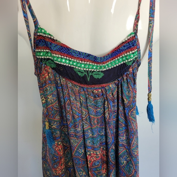 Karma Highway Paisley Print Embroidered Dress, VGUC, One Size - Picture 5 of 9